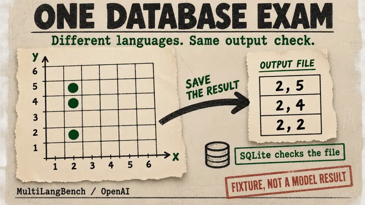 A paper grid marks x=2 at y=2,4,5 beside an output slip ordered (2,5), (2,4), (2,2), which SQLite checks.